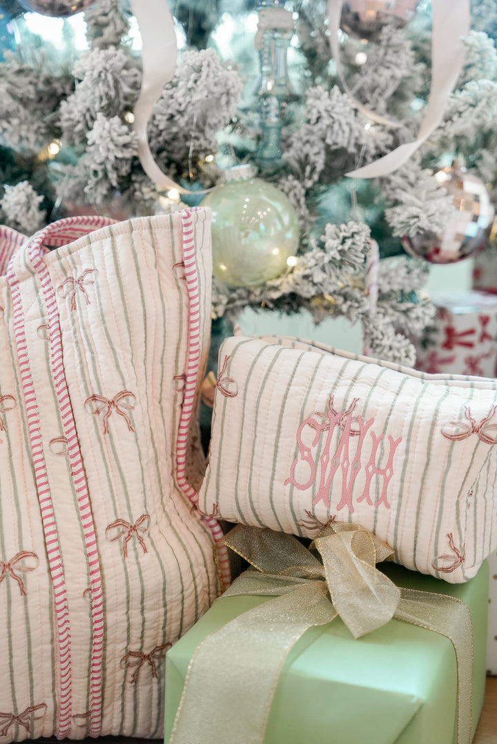Quilted Block-Print Tote - Holiday Collection