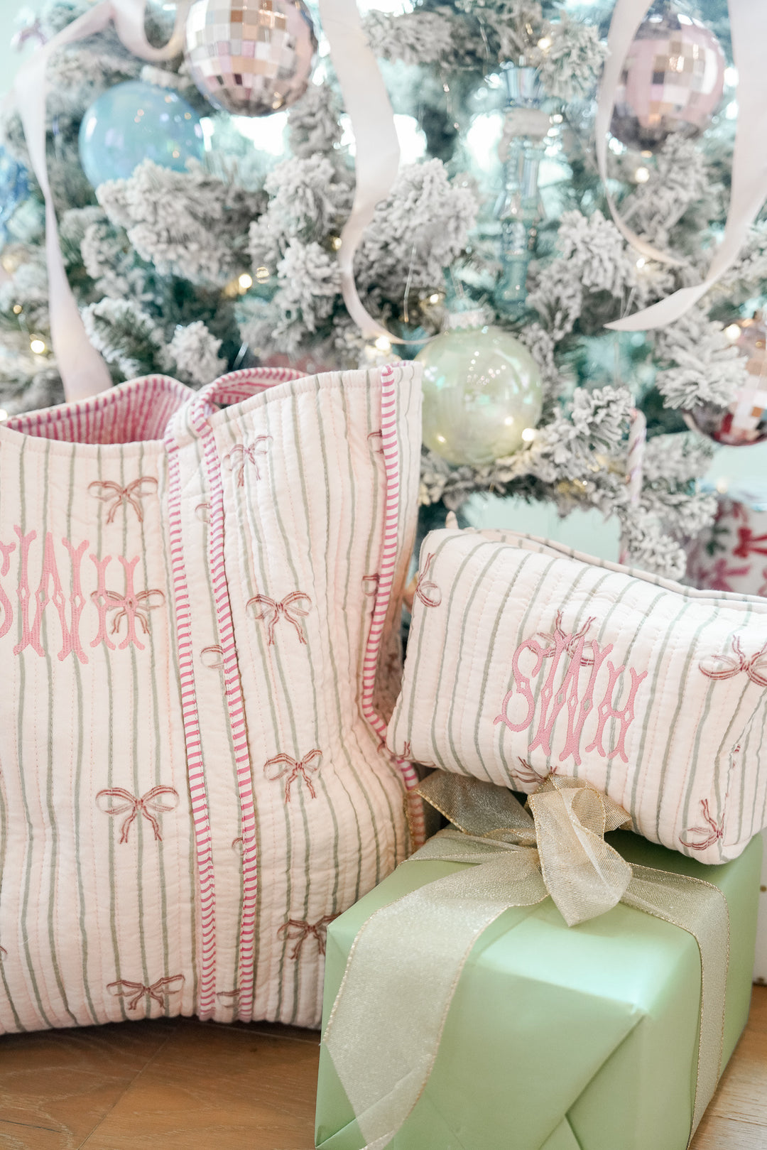 Quilted Block-Print Tote - Holiday Collection