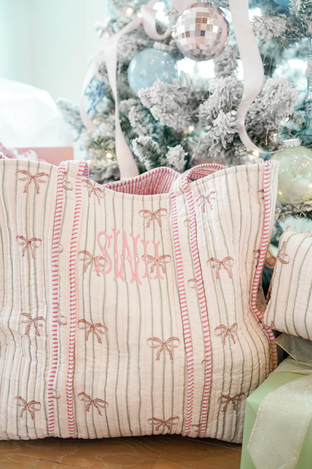 Quilted Block-Print Tote - Holiday Collection
