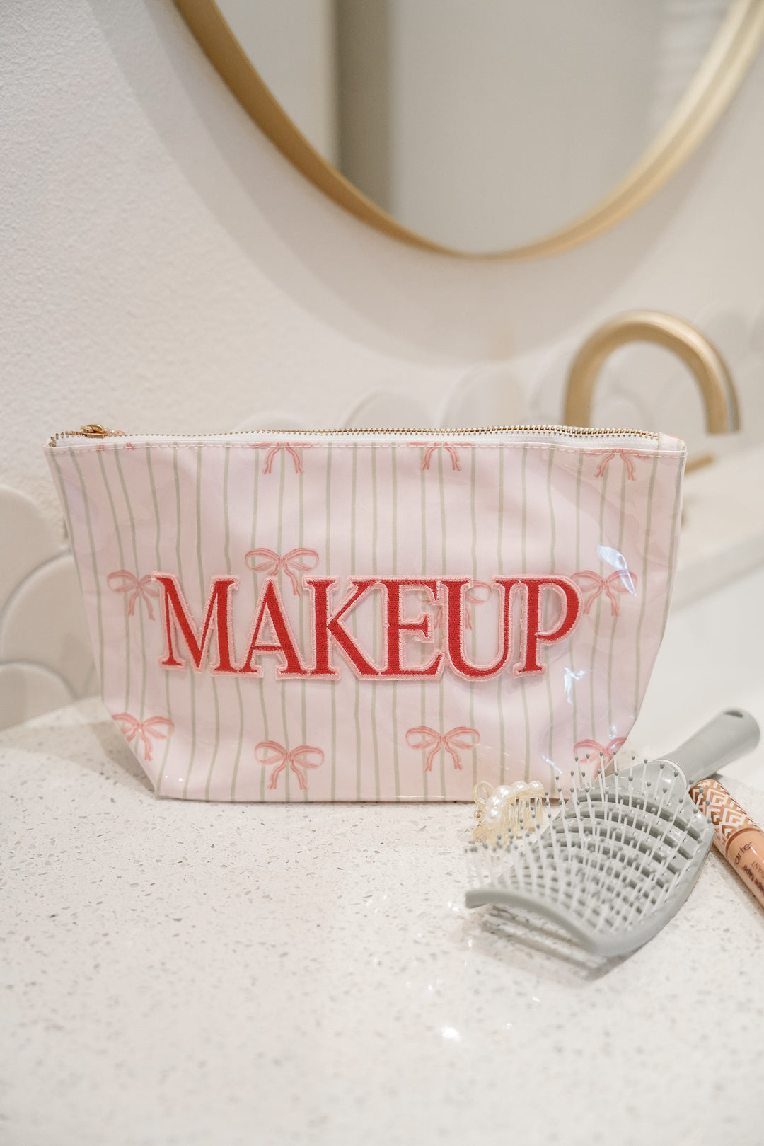 Makeup - Pink Ribbons Clear Coat Bag