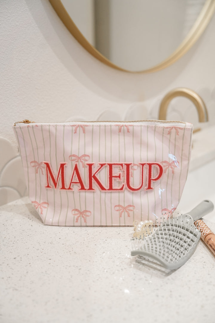 Makeup - Pink Ribbons Clear Coat Bag