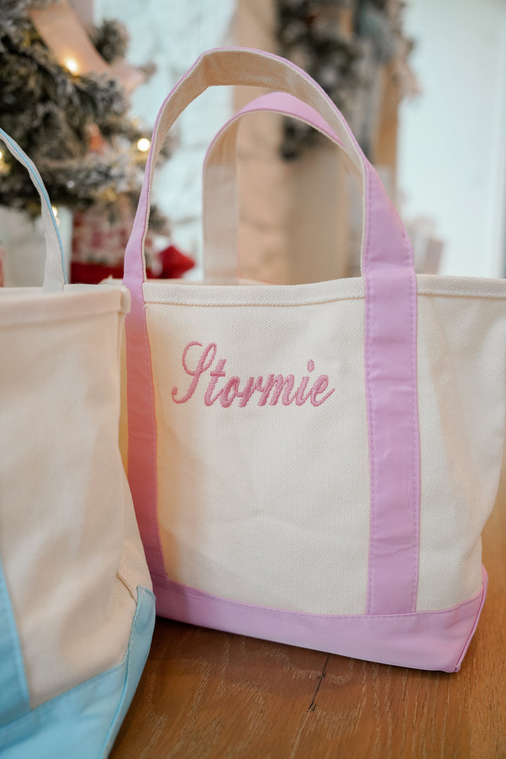 Mini Canvas Tote - Embroidered