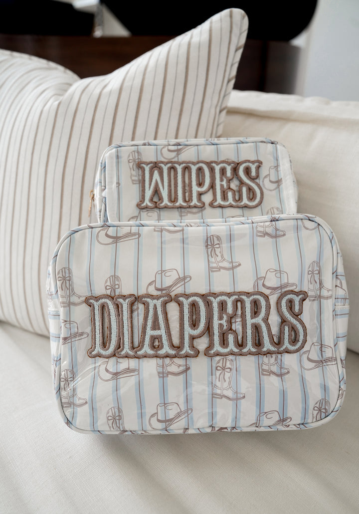 Diapers + Wipes Western Blues Clear Coat - Bundle