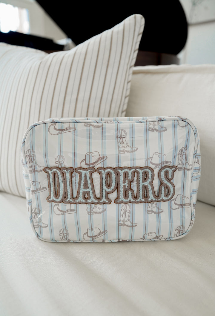 Diapers + Wipes Western Blues Clear Coat - Bundle