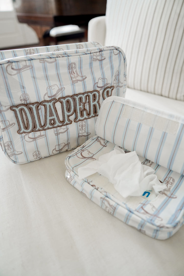 Diapers + Wipes Western Blues Clear Coat - Bundle