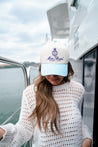 Motor Boatin' Yacht Club - Baby Blue Vintage Trucker Hat