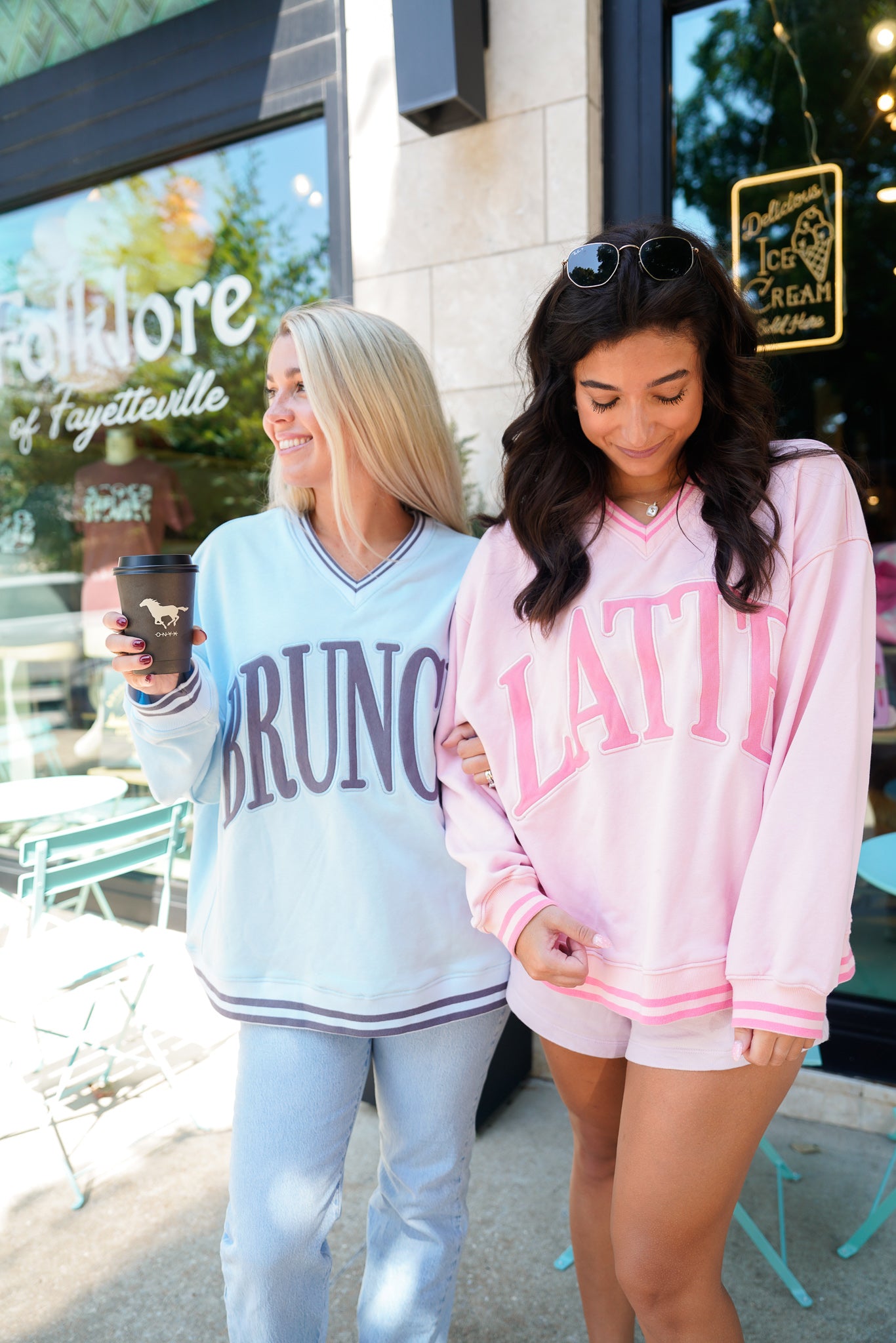 Brunch - Blue Vintage V-Neck Sweatshirt – KenzKustomz