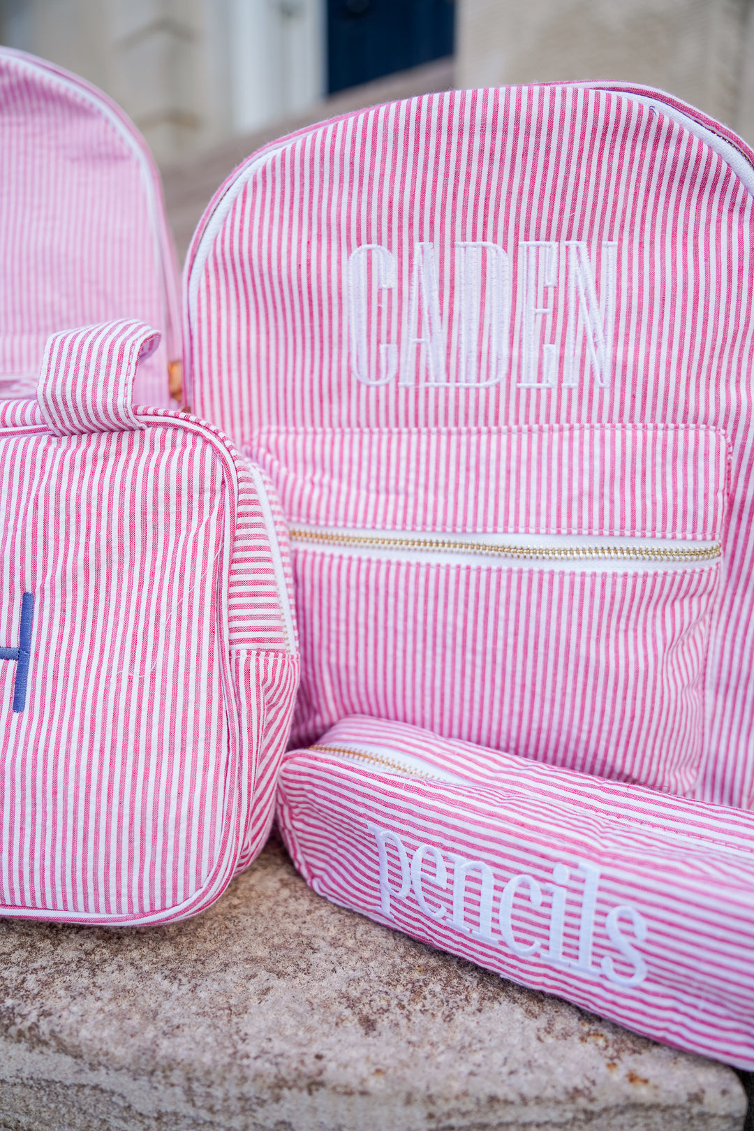 Gingham Backpack - PLAIN NO EMBROIDERY