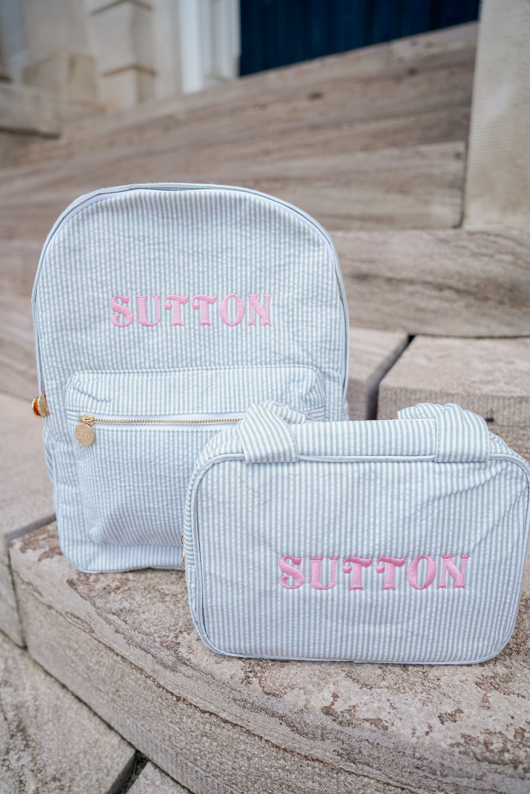 Gingham Backpack - PLAIN NO EMBROIDERY
