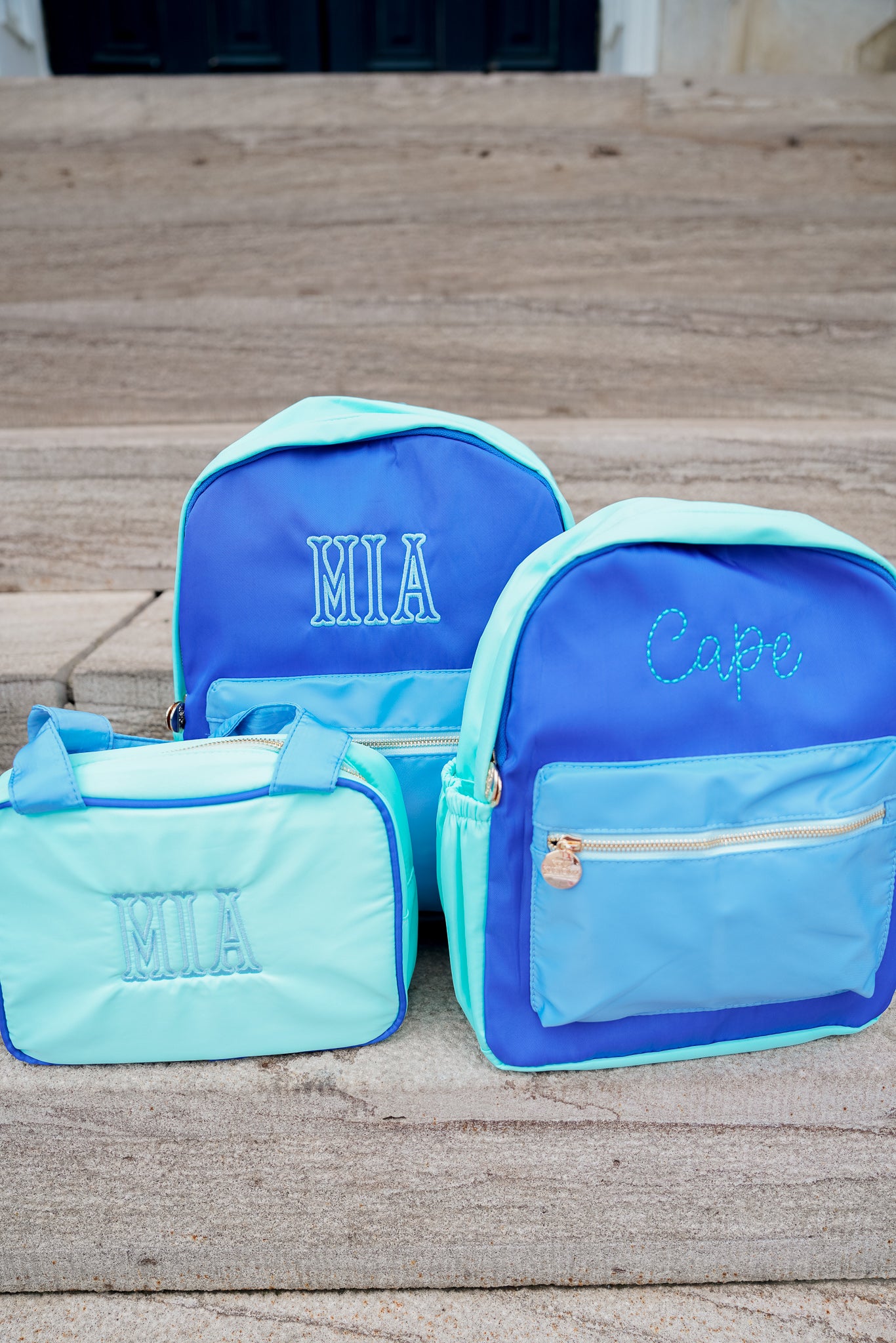 Blue + Teal Colorblock Backpack - Thumbnail 2