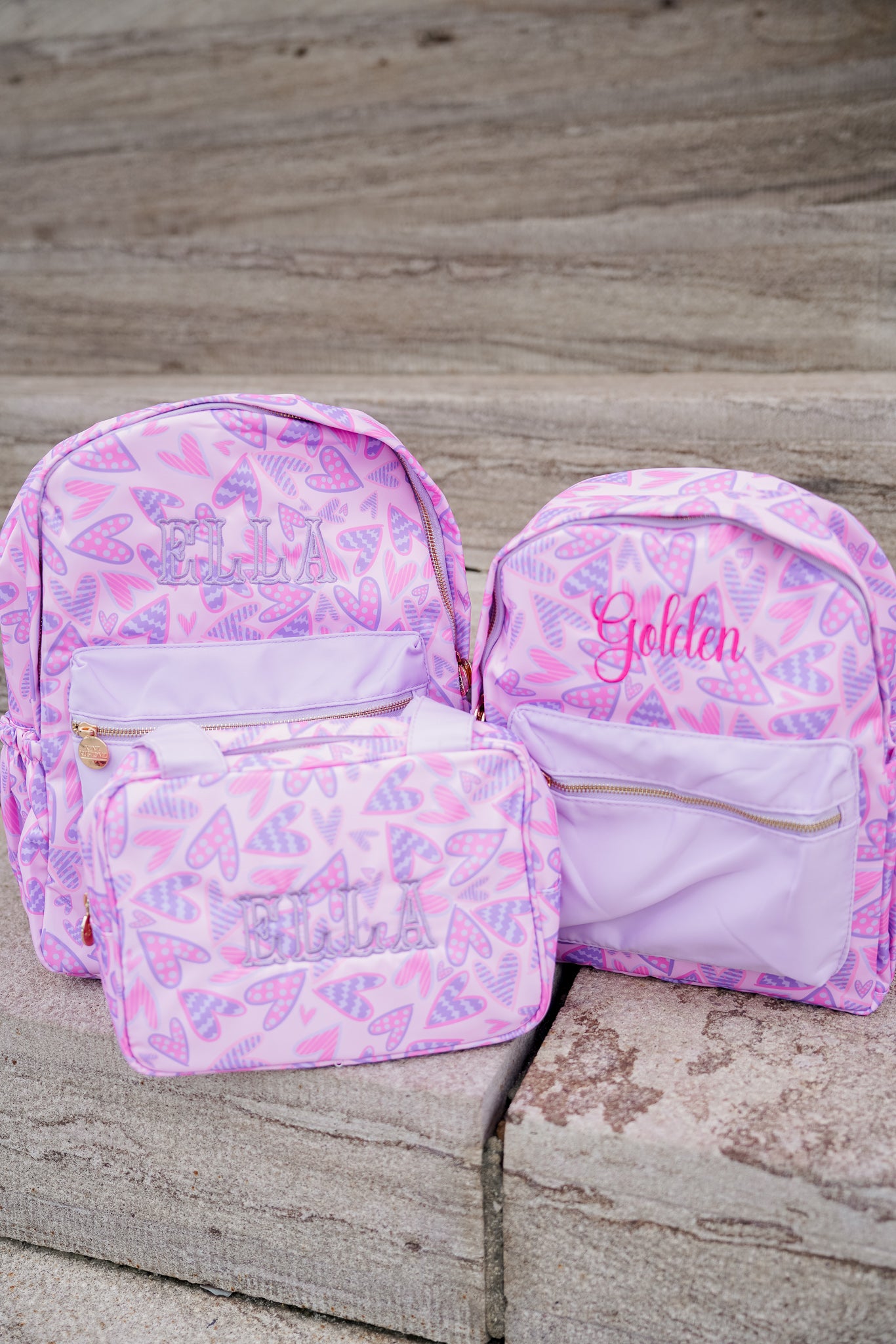 Lilac Hearts Backpack - Thumbnail 3