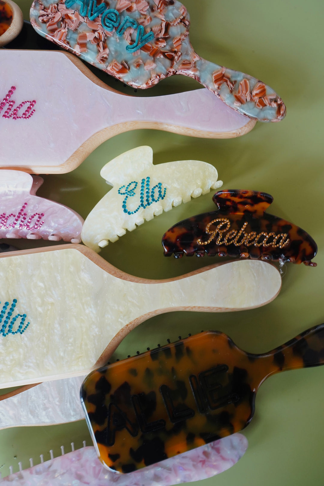 Custom Hair Brush + Hair Clips