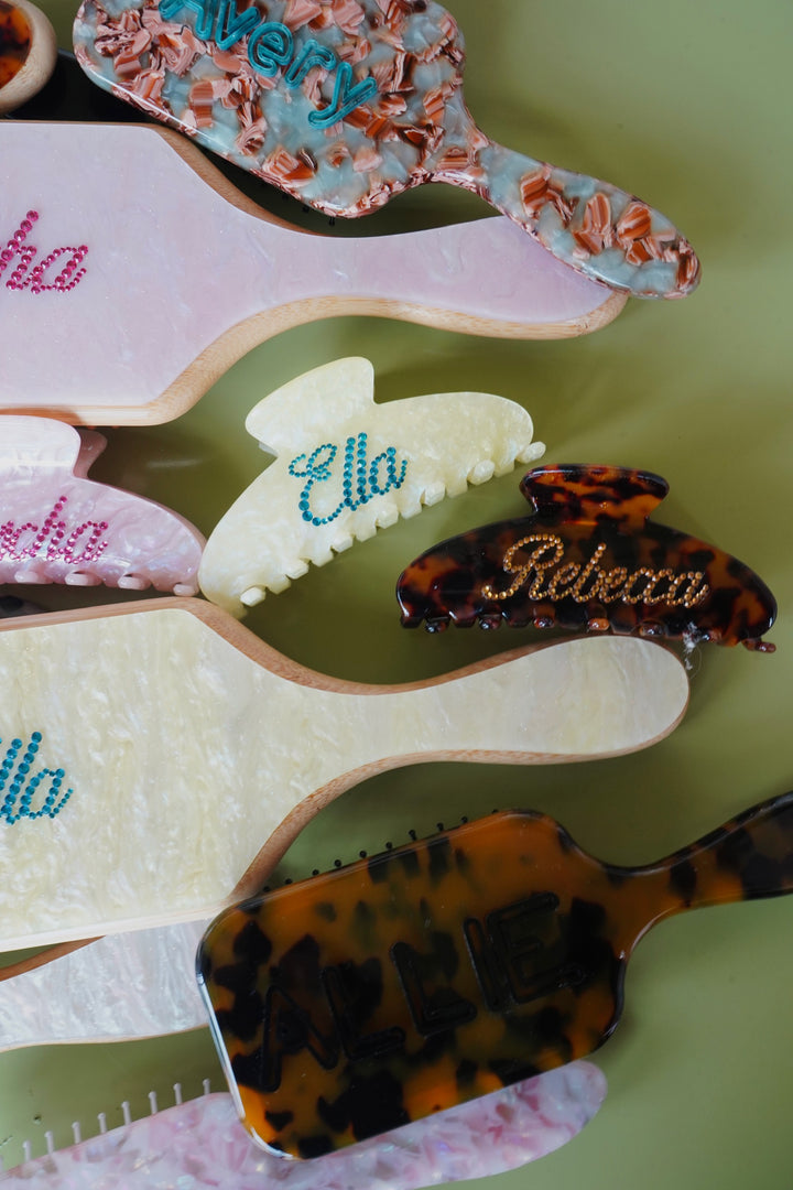 Custom Hair Brush + Hair Clips