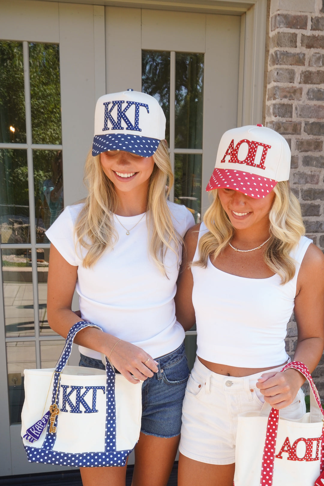 Sorority Greek Mini Polka Dot Canvas Tote