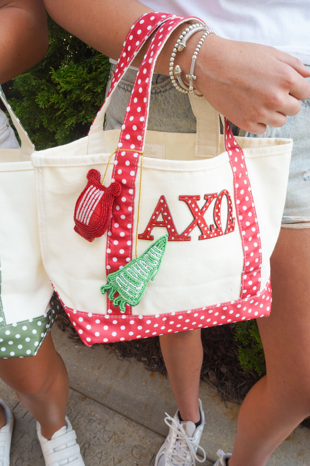 Sorority Greek Mini Polka Dot Canvas Tote