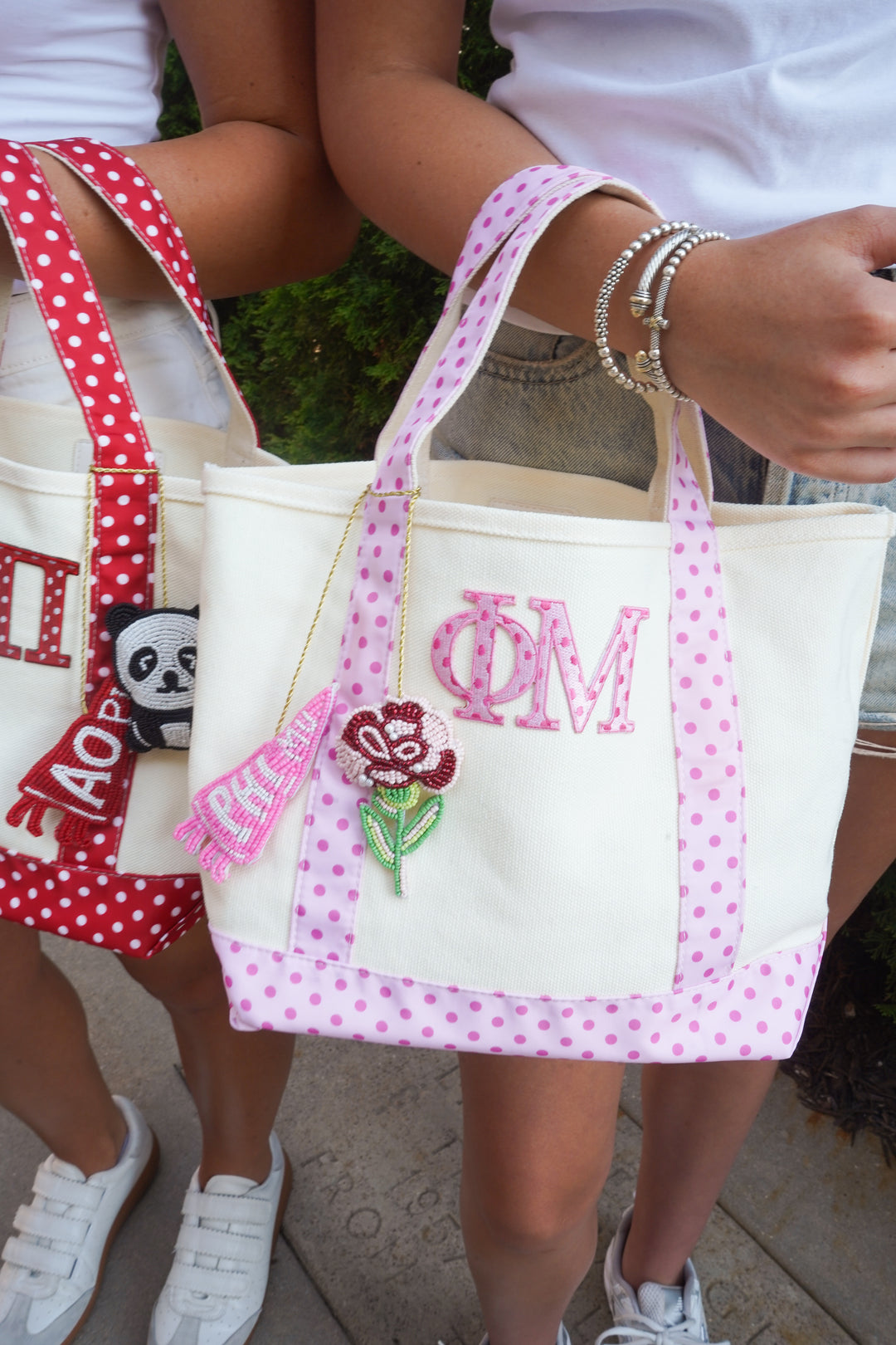 Sorority Greek Mini Polka Dot Canvas Tote