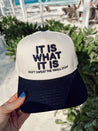 It Is What It Is - Navy Vintage Trucker Hat