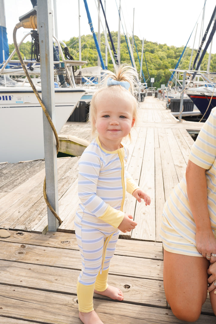 Butter &amp; Blue Stripes - Bamboo Sleeper
