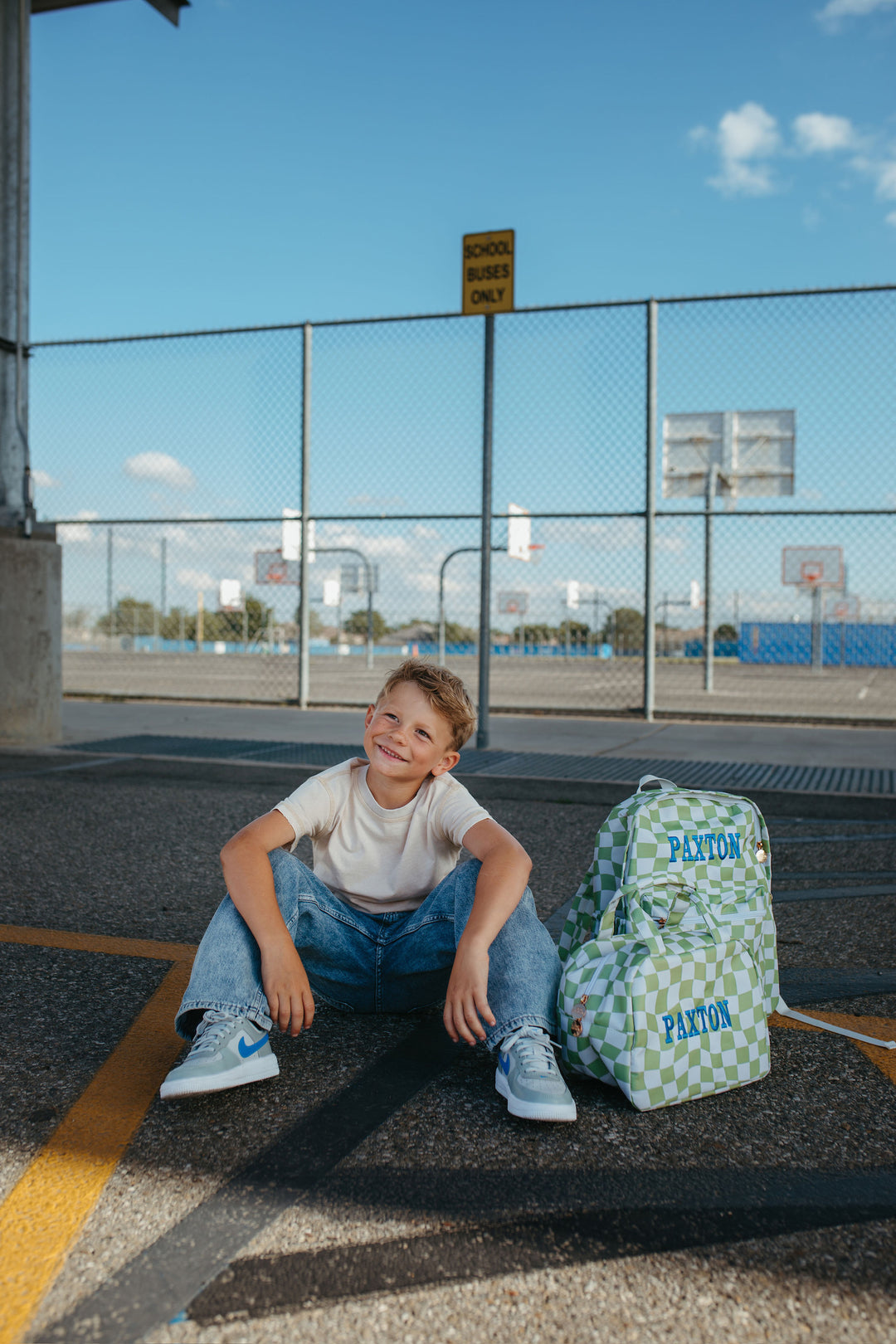 Green Check Backpack