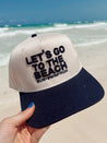 Let's Go To The Beach - Navy Vintage Trucker Hat