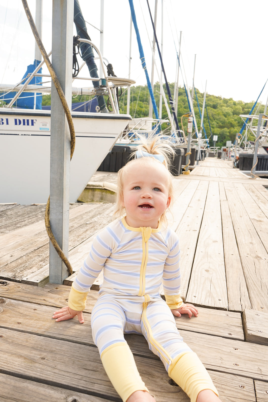 Butter &amp; Blue Stripes - Bamboo Sleeper
