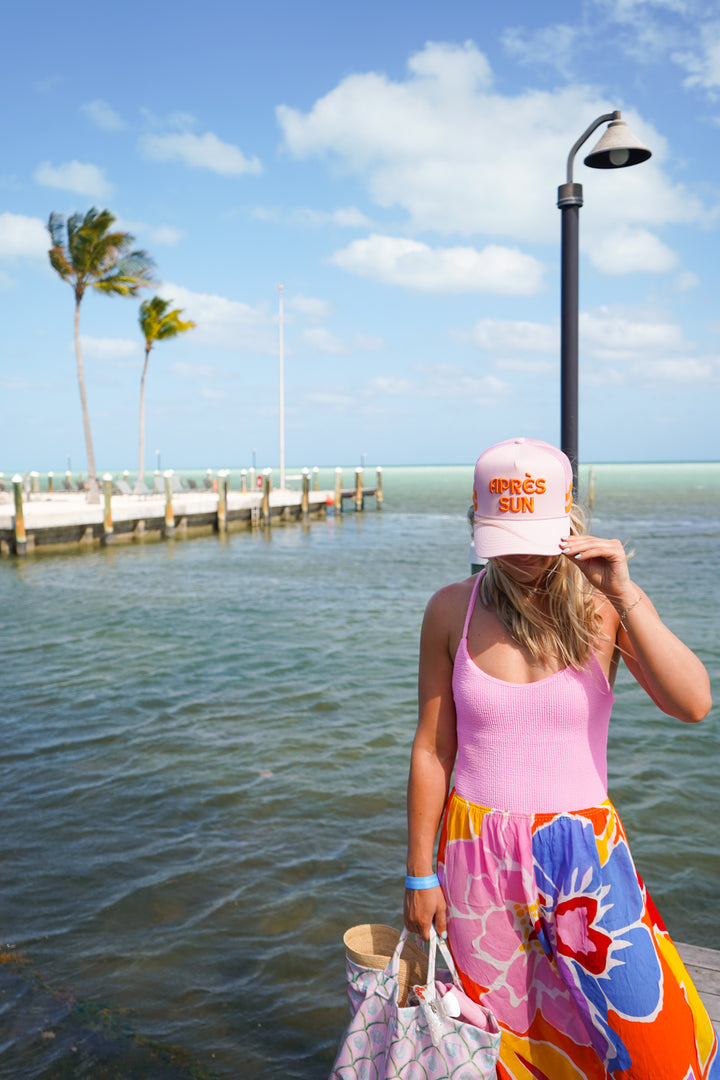 Apres Sun - Pink Canvas Trucker Hat - PREORDER
