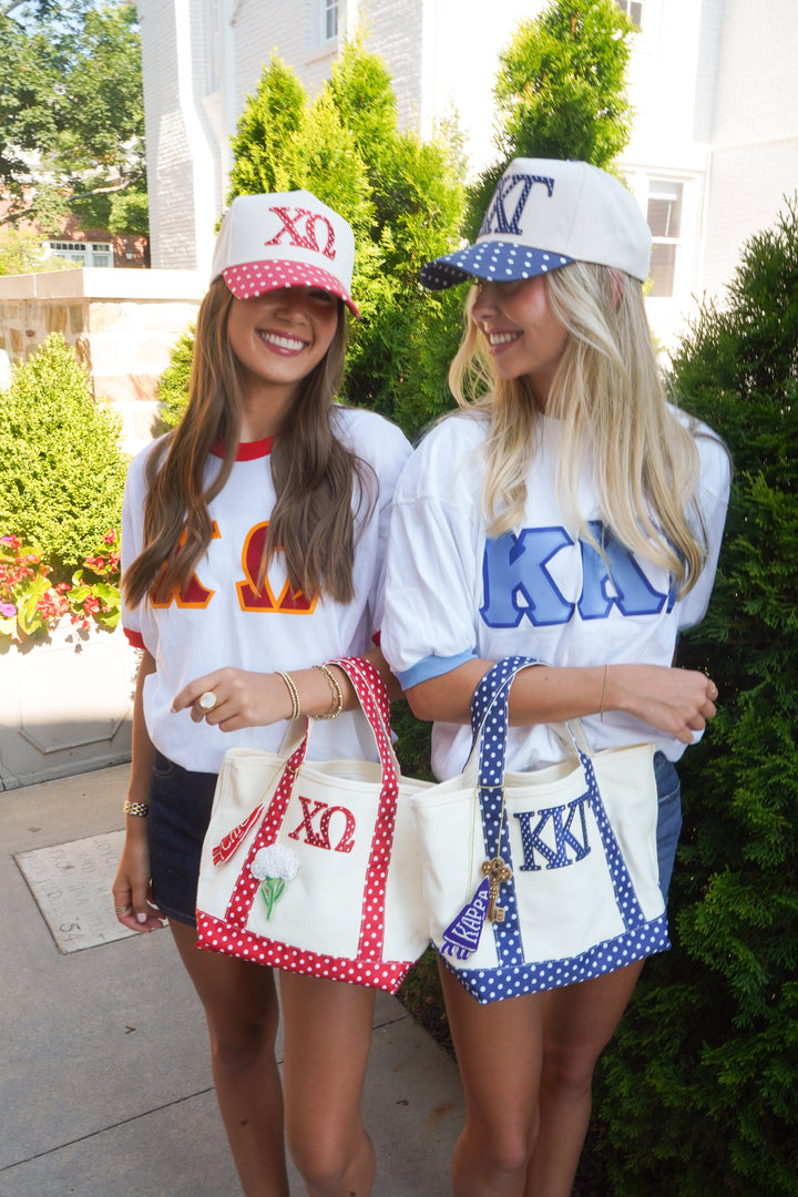 Sorority Greek Mini Polka Dot Canvas Tote