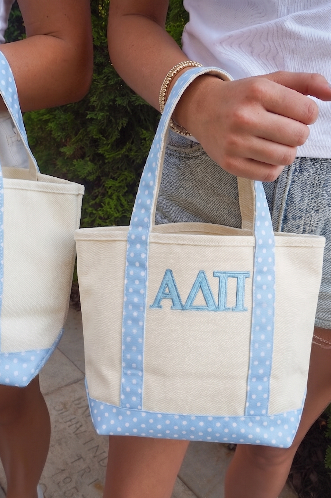 Sorority Greek Mini Polka Dot Canvas Tote