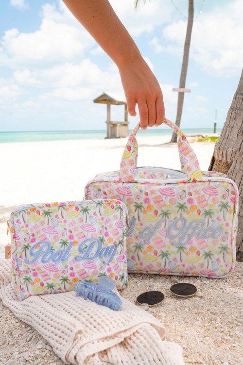 Tropical Toast Bundle (Pool Day Travel Pouch + Out of Office Toiletry Case)