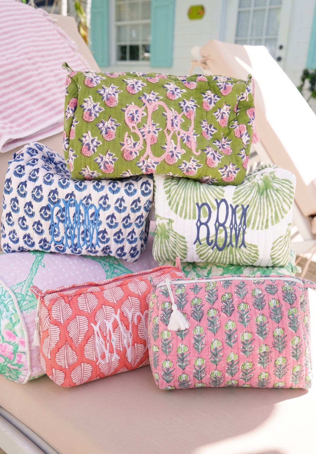 Quilted Block-Print Makeup Bag | NO EMBROIDERY