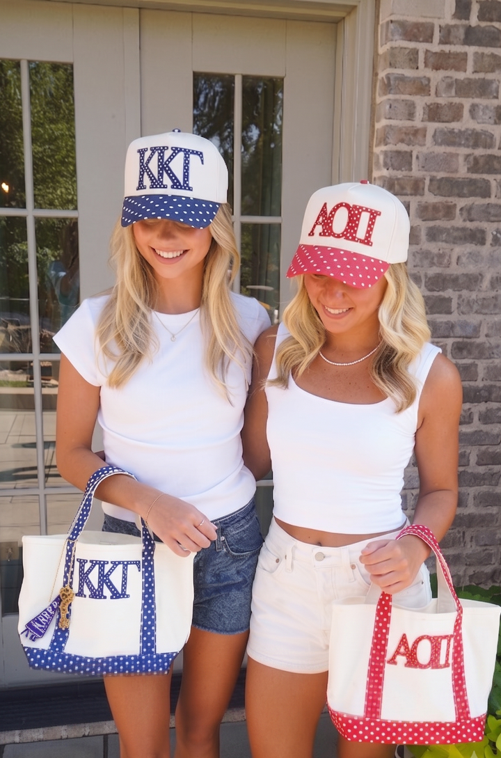 Sorority Greek Mini Polka Dot Canvas Tote
