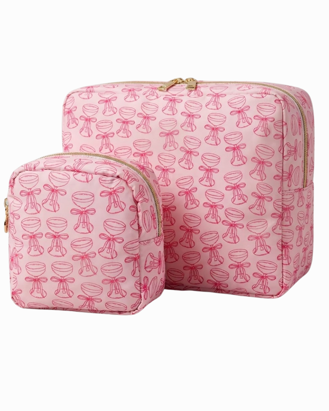 Pink Champagne Nylon Makeup Bag Bundle