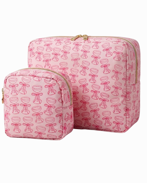 Pink Champagne Nylon Makeup Bag Bundle