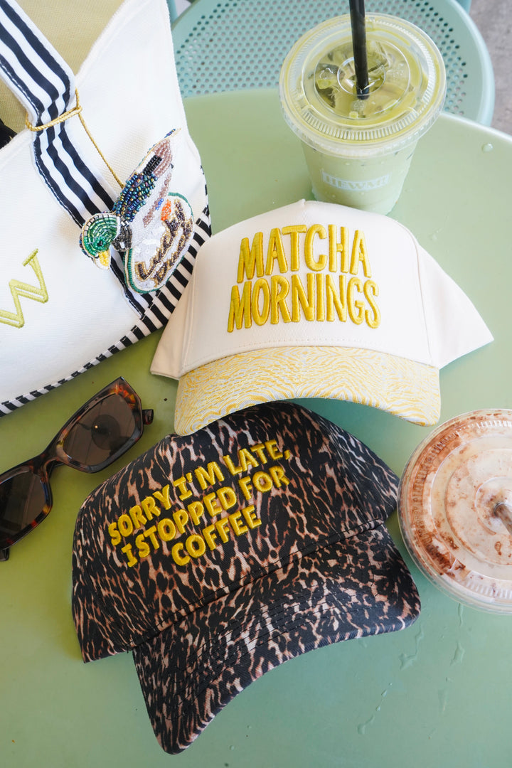 Matcha Mornings - Chartreuse Zebra Trucker Hat