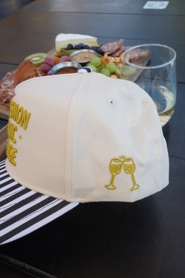 Sauvignon Blanc Please - Black &amp; White Stripe Trucker Hat