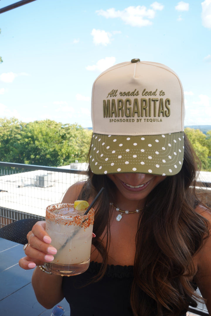 All Roads Lead to Margaritas - Green Polka Dot Trucker Hat