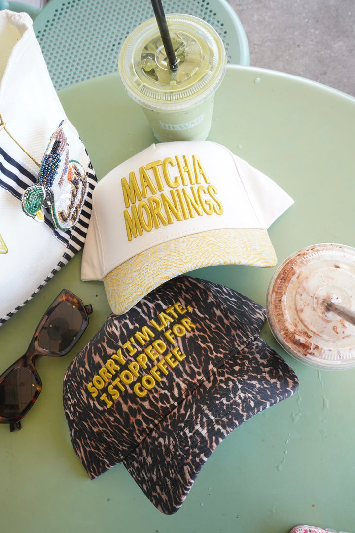 Matcha Mornings - Chartreuse Zebra Trucker Hat