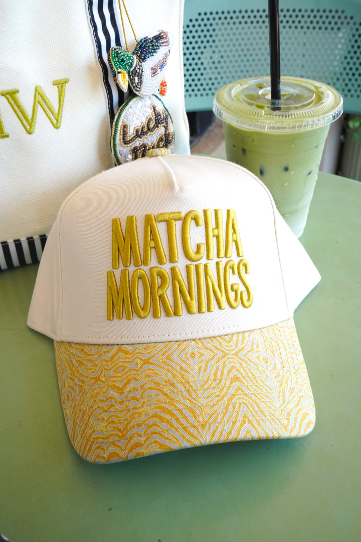Matcha Mornings - Chartreuse Zebra Trucker Hat