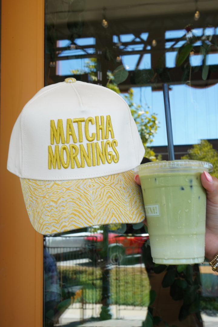 Matcha Mornings - Chartreuse Zebra Trucker Hat