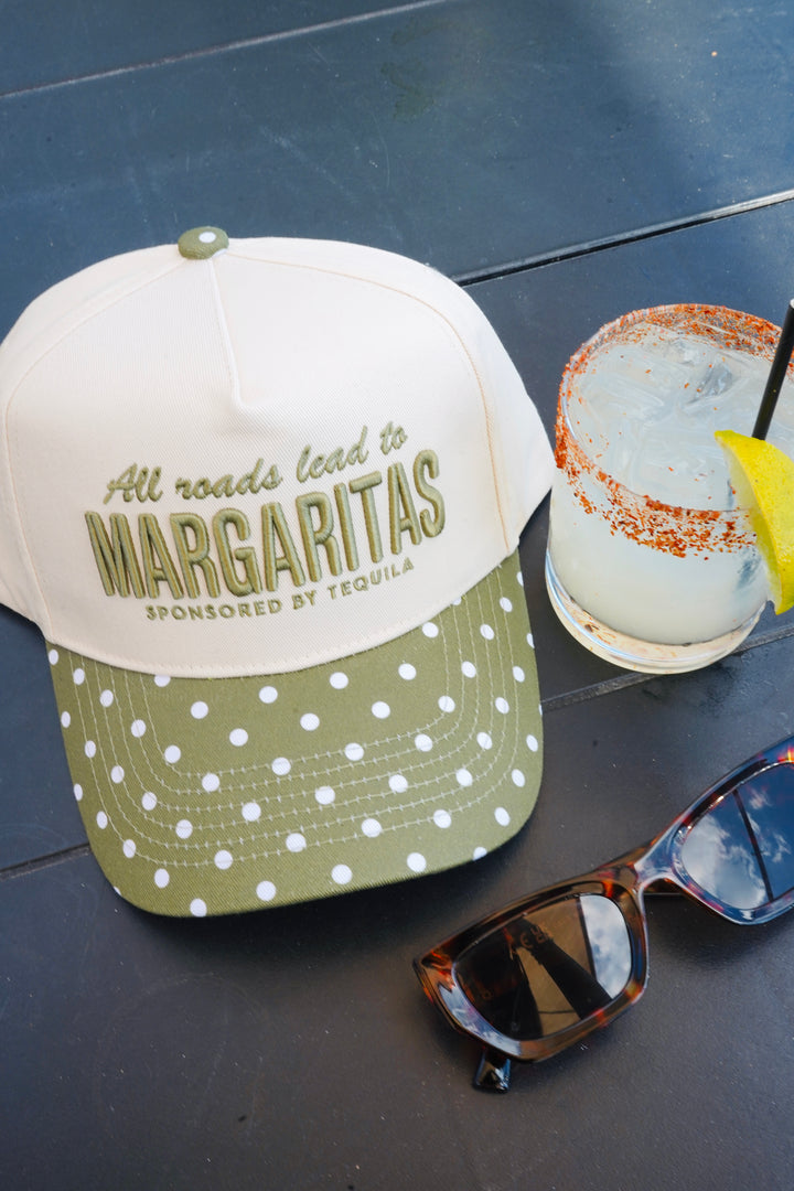 All Roads Lead to Margaritas - Green Polka Dot Trucker Hat