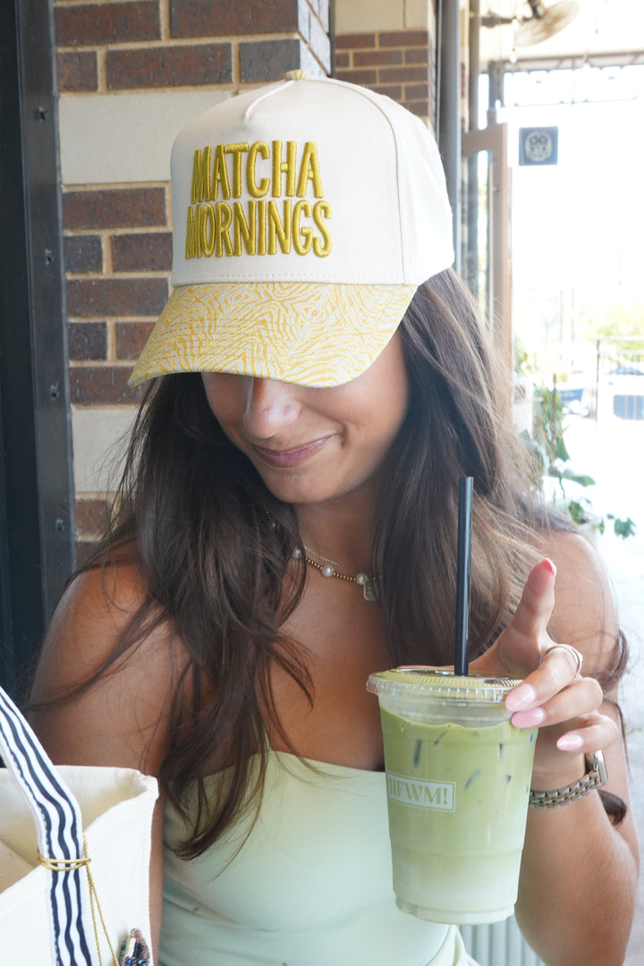 Matcha Mornings - Chartreuse Zebra Trucker Hat