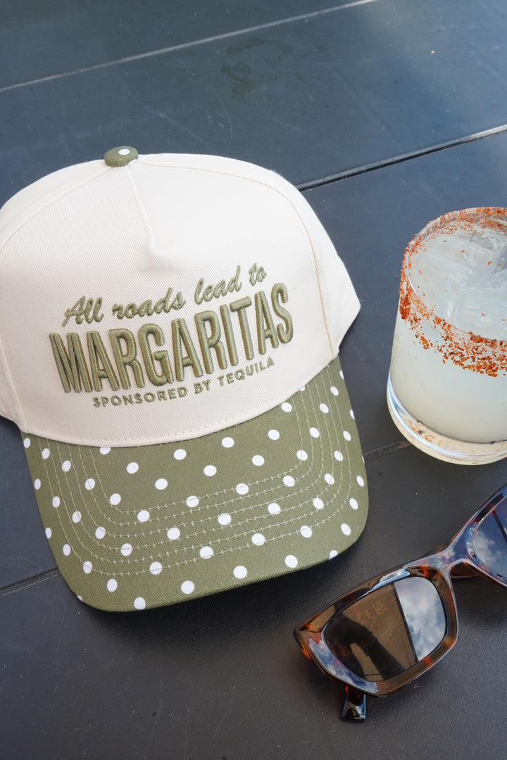 All Roads Lead to Margaritas - Green Polka Dot Trucker Hat