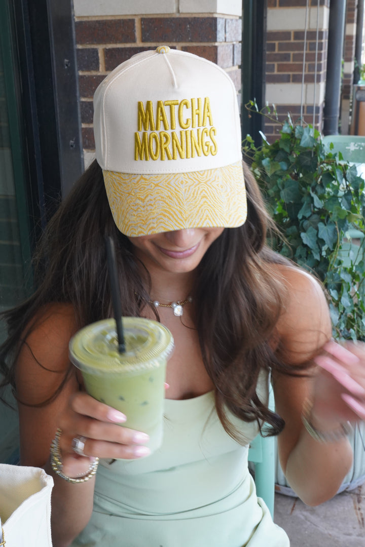 Matcha Mornings - Chartreuse Zebra Trucker Hat
