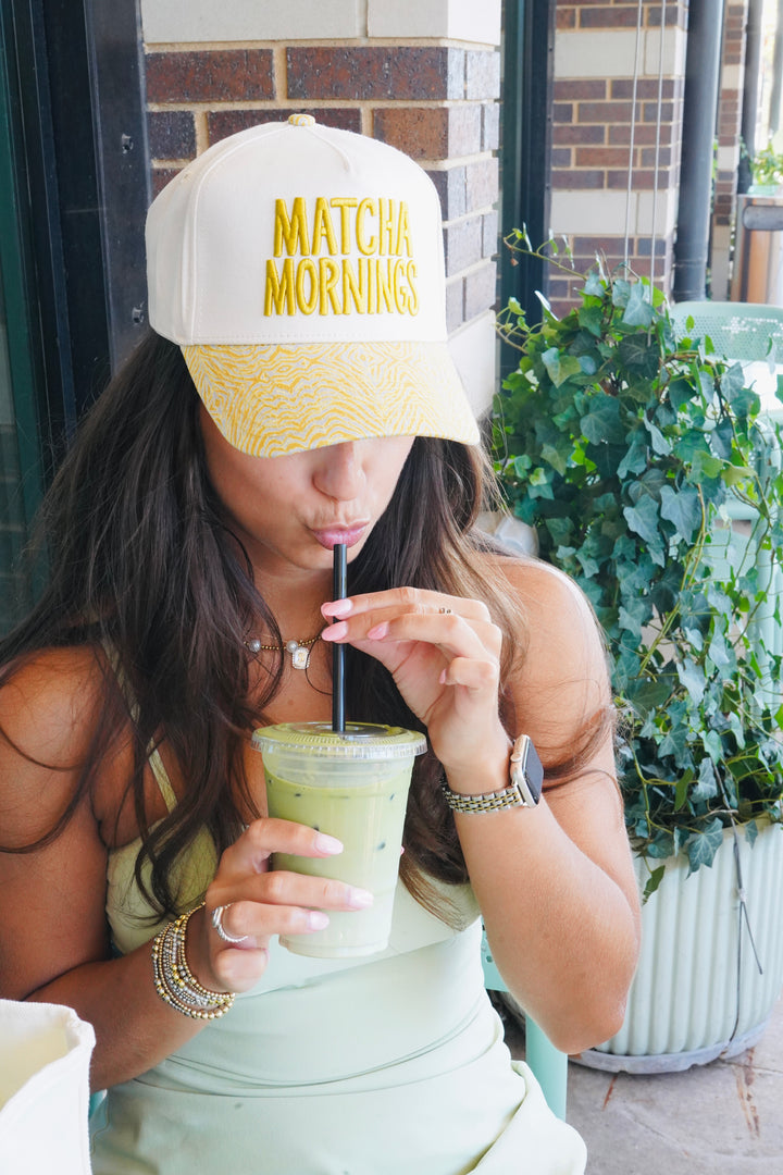 Matcha Mornings - Chartreuse Zebra Trucker Hat