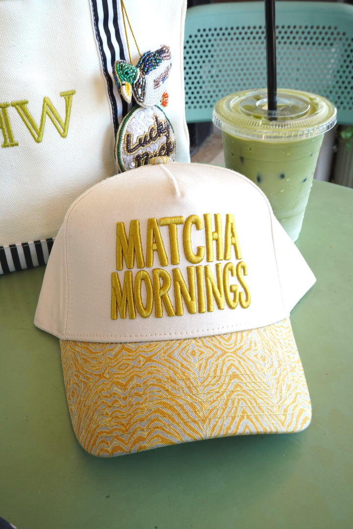 Matcha Mornings - Chartreuse Zebra Trucker Hat