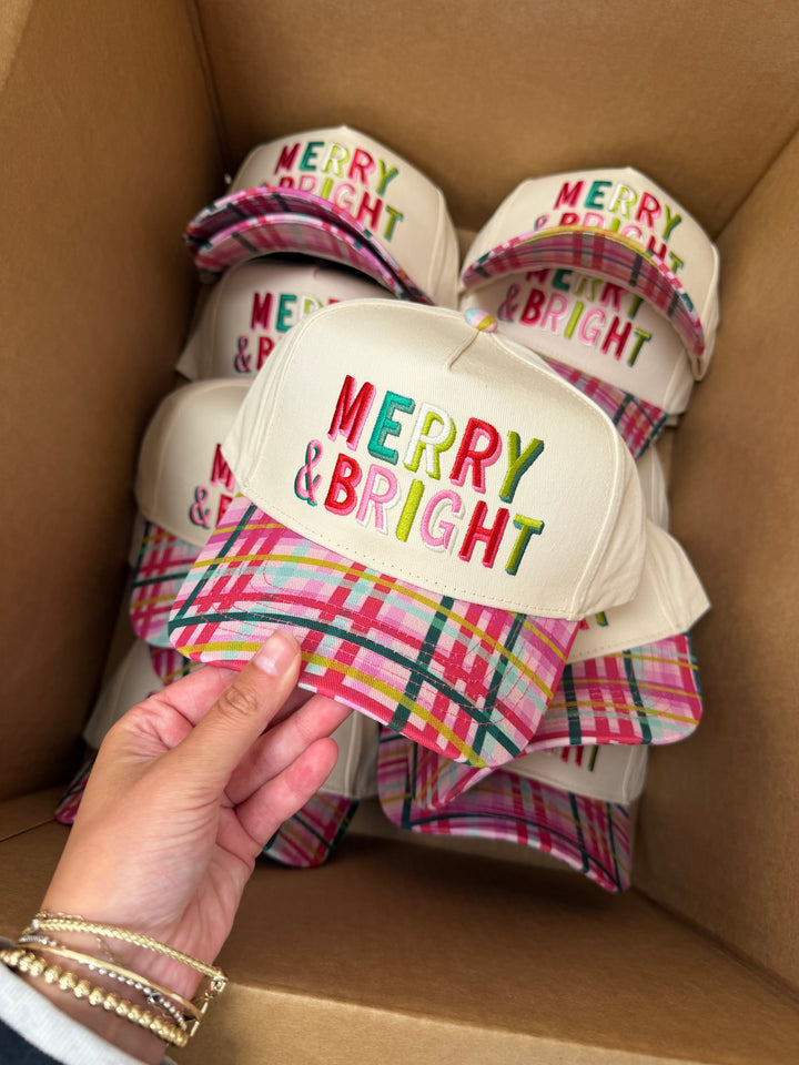 Merry &amp; Bright - Confetti Plaid Trucker Hat