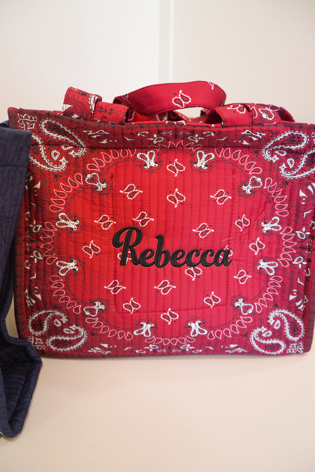 Bandana Paisley Block-Print Quilted Tote Bag