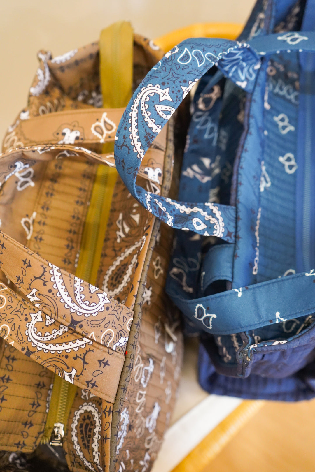 Bandana Paisley Block-Print Quilted Tote Bag