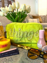 Things - Embroidered Large Bag - Lime Green