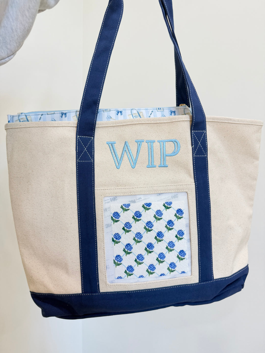 Needlepoint Canvas Tote — Self-Finishing